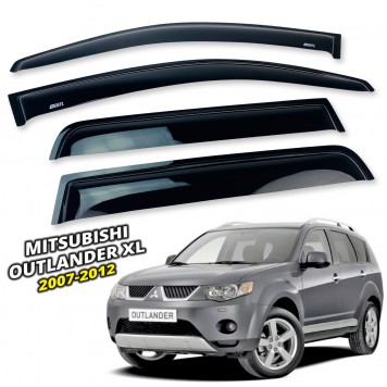Дефлекторы окон Mitsubishi Outlander XL 2007-2012 накладные (DEFL) Q2